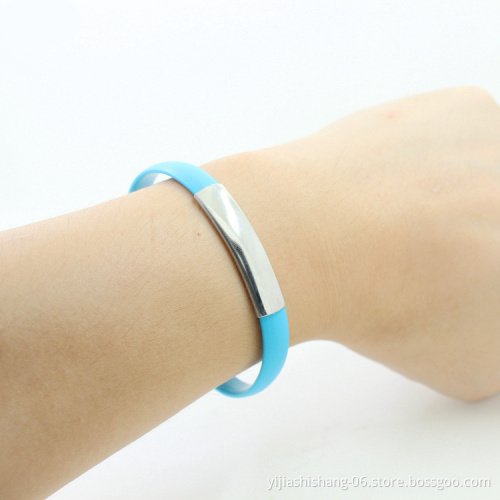 Yijiashishang Top quality 2 in 1 wristband bracelet usb cable